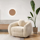 Manhattan Comfort Tribeca Mid-Century Modern Chenille Lounge Chair in Cream