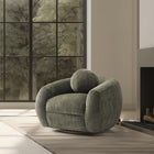 Manhattan Comfort Tribeca Mid-Century Modern Chenille Lounge Chair in Olive Green