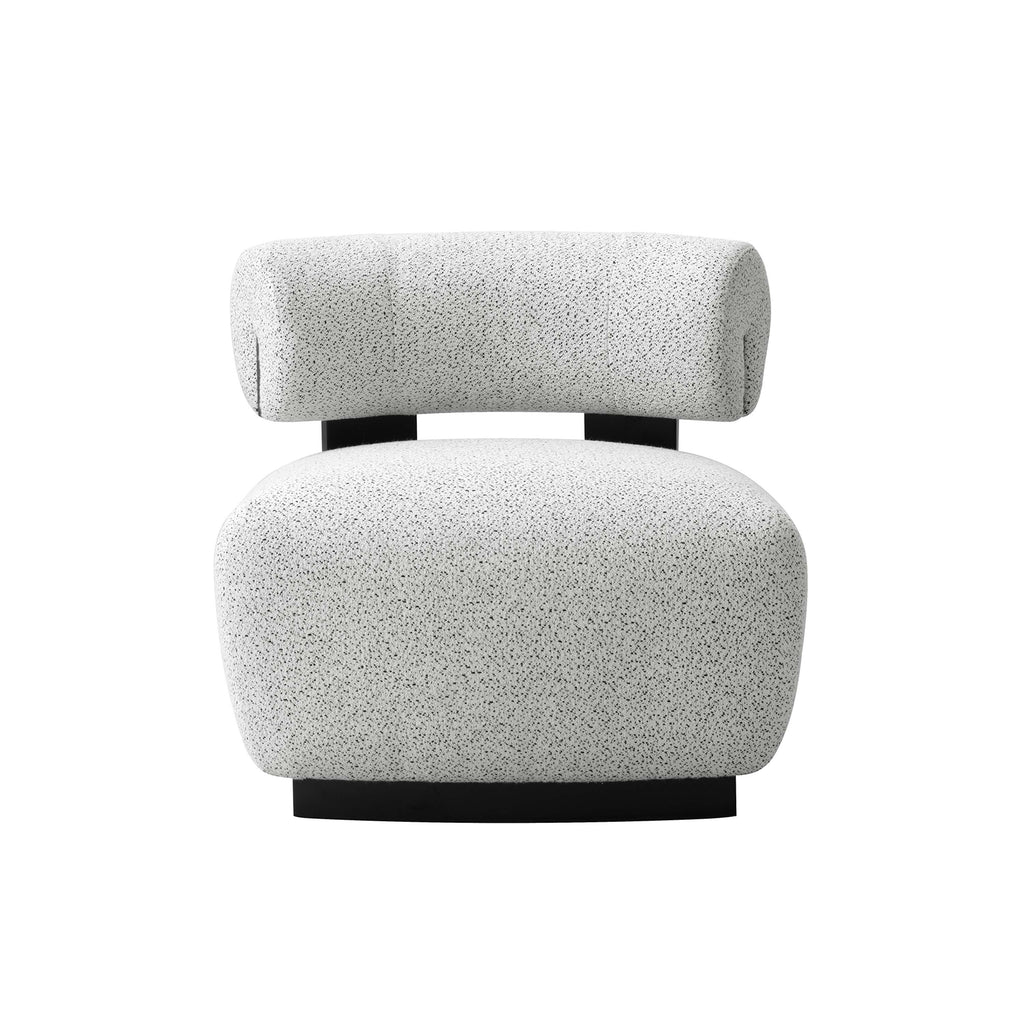 Manhattan Comfort Bartow Mid-Century Modern Upholstered Lounge Chair in Ivory Multi