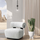 Manhattan Comfort Bartow Mid-Century Modern Upholstered Lounge Chair in Ivory Multi