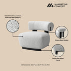 Manhattan Comfort Bartow Mid-Century Modern Upholstered Lounge Chair in Ivory Multi