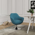 Manhattan Comfort Caisson Modern Upholstered Swivel Lounge Chair in Teal