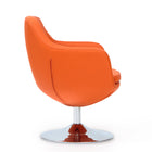 Manhattan Comfort Caisson Modern Upholstered Swivel Lounge Chair in Orange