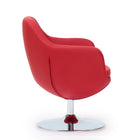 Manhattan Comfort Caisson Modern Upholstered Swivel Lounge Chair in Red