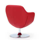Manhattan Comfort Caisson Modern Upholstered Swivel Lounge Chair in Red
