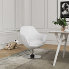 Manhattan Comfort Caisson Modern Upholstered Swivel Lounge Chair in White