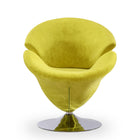 Manhattan Comfort Tulip Modern Velvet Swivel Lounge Chair in Green