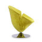 Manhattan Comfort Tulip Modern Velvet Swivel Lounge Chair in Green