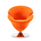 Manhattan Comfort Tulip Modern Velvet Swivel Lounge Chair in Orange