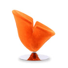 Manhattan Comfort Tulip Modern Velvet Swivel Lounge Chair in Orange