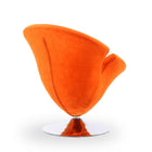 Manhattan Comfort Tulip Modern Velvet Swivel Lounge Chair in Orange