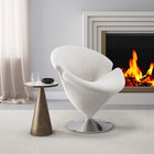 Manhattan Comfort Tulip Modern Velvet Swivel Lounge Chair in White