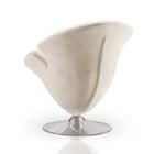 Manhattan Comfort Tulip Modern Velvet Swivel Lounge Chair in White