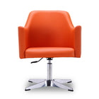 Manhattan Comfort Pelo Modern Vegan Leather Swivel Lounge Chair in Orange