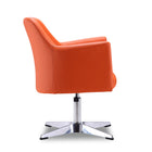 Manhattan Comfort Pelo Modern Vegan Leather Swivel Lounge Chair in Orange