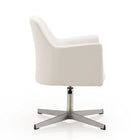 Manhattan Comfort Pelo Modern Vegan Leather Swivel Lounge Chair in White