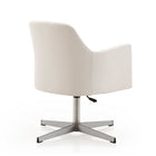 Manhattan Comfort Pelo Modern Vegan Leather Swivel Lounge Chair in White