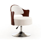 Manhattan Comfort Bopper Modern Vegan Leather Swivel Lounge Chair in White