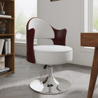 Manhattan Comfort Bopper Modern Vegan Leather Swivel Lounge Chair in White