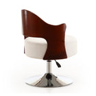 Manhattan Comfort Bopper Modern Vegan Leather Swivel Lounge Chair in White