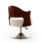 Manhattan Comfort Bopper Modern Vegan Leather Swivel Lounge Chair in White