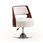 Manhattan Comfort Salon Modern Vegan Leather Swivel Lounge Chair in White