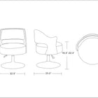 Manhattan Comfort Salon Modern Vegan Leather Swivel Lounge Chair in White