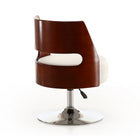 Manhattan Comfort Salon Modern Vegan Leather Swivel Lounge Chair in White