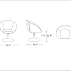Manhattan Comfort Hopper Modern Upholstered Swivel Lounge Chair in Black