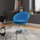Manhattan Comfort Hopper Modern Upholstered Swivel Lounge Chair in Blue