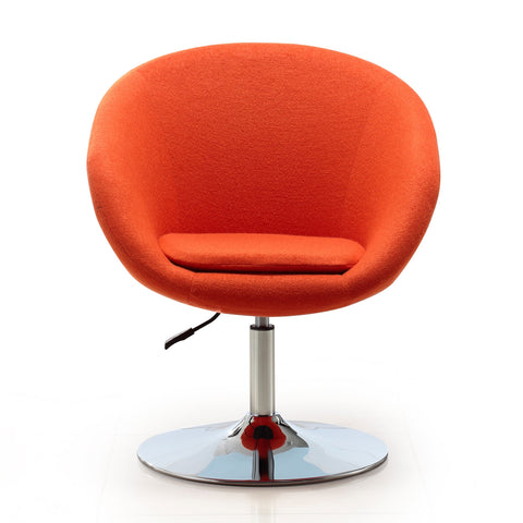 Manhattan Comfort Hopper Modern Upholstered Swivel Lounge Chair in Orange