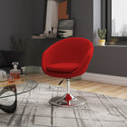 Manhattan Comfort Hopper Modern Upholstered Swivel Lounge Chair in Red