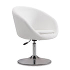 Manhattan Comfort Hopper Modern Upholstered Swivel Lounge Chair in White