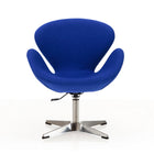Manhattan Comfort Raspberry Modern Upholstered Swivel Lounge Chair in Blue