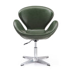 Manhattan Comfort Raspberry Modern Upholstered Swivel Lounge Chair in Forest Green