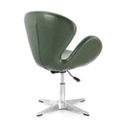Manhattan Comfort Raspberry Modern Upholstered Swivel Lounge Chair in Forest Green