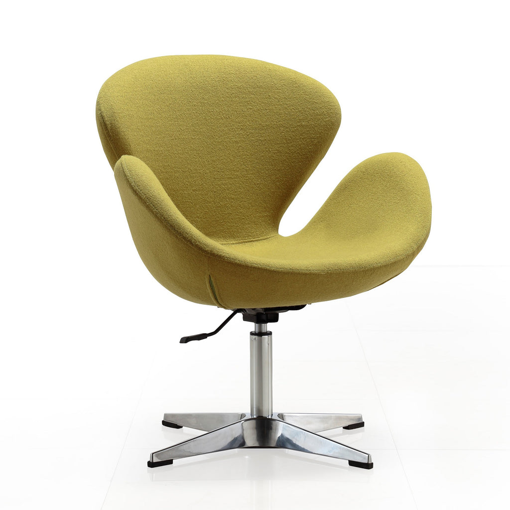 Manhattan Comfort Raspberry Modern Upholstered Swivel Lounge Chair in Green