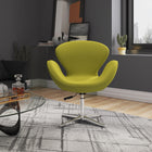 Manhattan Comfort Raspberry Modern Upholstered Swivel Lounge Chair in Green