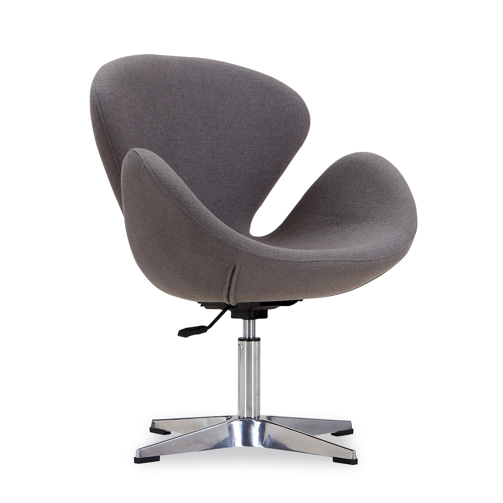 Manhattan Comfort Raspberry Modern Upholstered Swivel Lounge Chair in Gray
