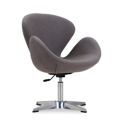 Manhattan Comfort Raspberry Modern Upholstered Swivel Lounge Chair in Gray