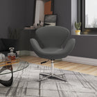 Manhattan Comfort Raspberry Modern Upholstered Swivel Lounge Chair in Gray