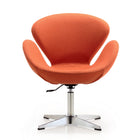 Manhattan Comfort Raspberry Modern Upholstered Swivel Lounge Chair in Orange
