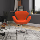 Manhattan Comfort Raspberry Modern Upholstered Swivel Lounge Chair in Orange - AC038-OR