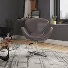Manhattan Comfort Raspberry Modern Upholstered Swivel Lounge Chair in Pebble Gray