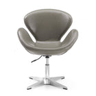Manhattan Comfort Raspberry Modern Upholstered Swivel Lounge Chair in Pebble Gray