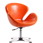 Manhattan Comfort Raspberry Modern Upholstered Swivel Lounge Chair in Orange