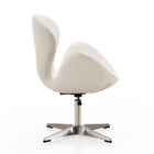 Manhattan Comfort Raspberry Modern Upholstered Swivel Lounge Chair in White