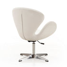 Manhattan Comfort Raspberry Modern Upholstered Swivel Lounge Chair in White