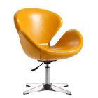 Manhattan Comfort Raspberry Modern Upholstered Swivel Lounge Chair in Yellow
