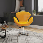 Manhattan Comfort Raspberry Modern Upholstered Swivel Lounge Chair in Yellow
